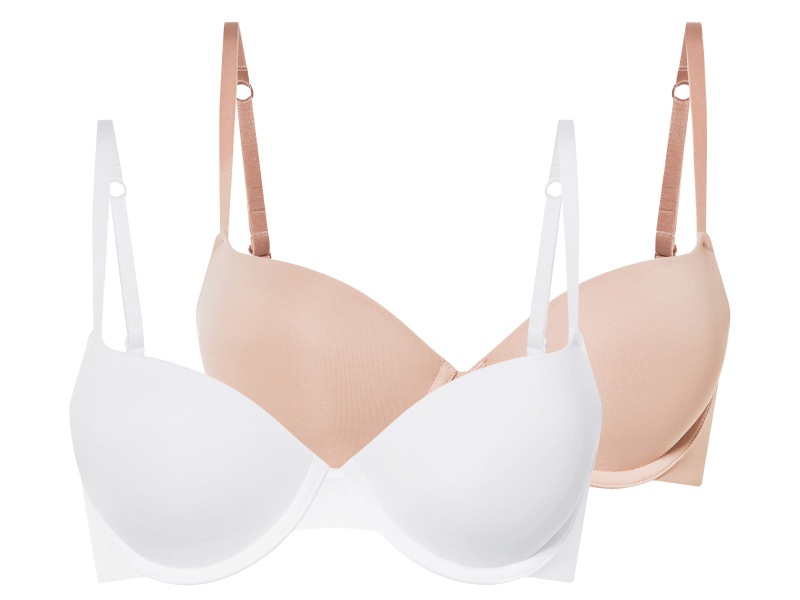 esmara® Dámská push-up podprsenka, 2 kusy (béžová/bílá, 85C)