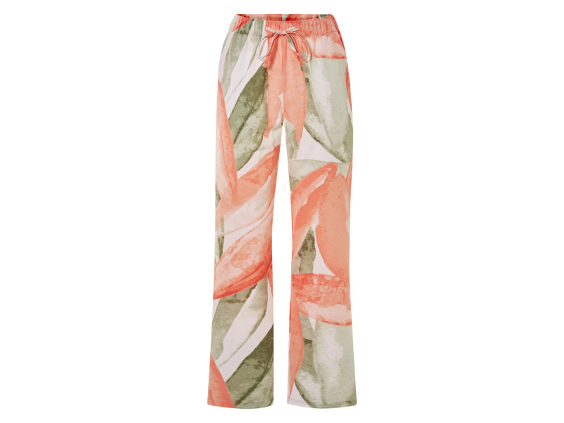 esmara® Dámské kalhoty s podílem lnu (korálová/olivová, 34)