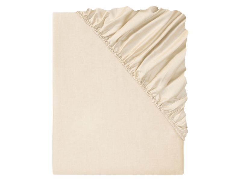 Livarno home Saténové napínací prostěradlo, 90-100 x 200 cm (béžová)