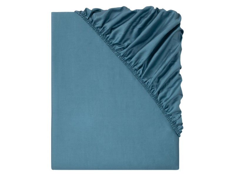 Livarno home Saténové napínací prostěradlo, 90-100 x 200 cm (modrá)