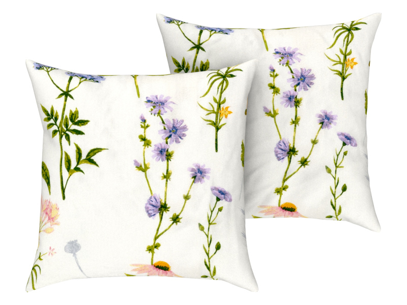 Livarno home Potah na polštář, 60 x 50 cm, 2 kusy (květiny)