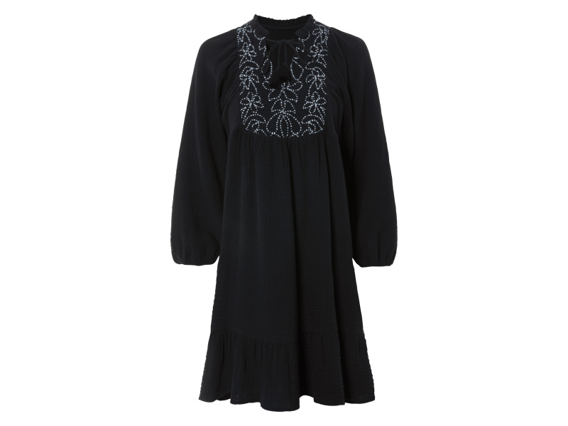 esmara® Dámské mušelínové šaty, z čisté bavlny (černá, 38)