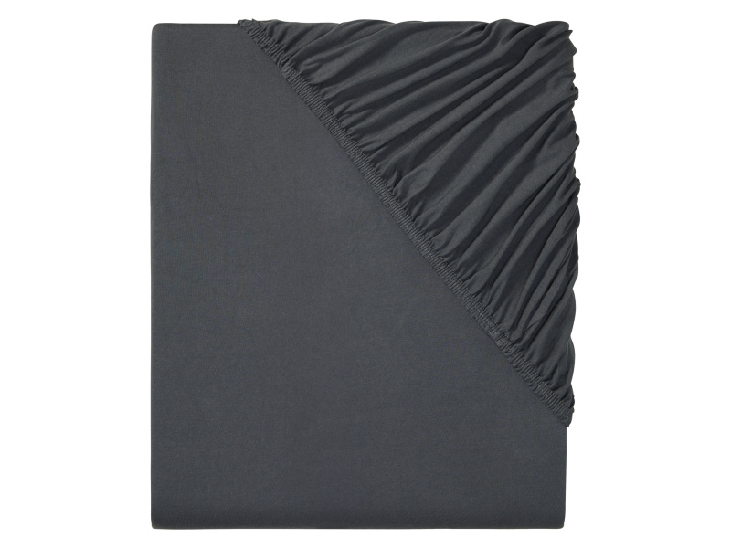 Livarno home Žerzejové napínací prostěradlo, 90-100 x 200 cm (tmavě šedá)