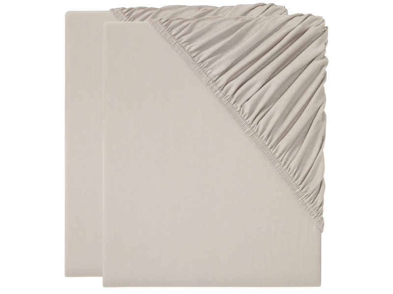 Livarno home Žerzejové napínací prostěradlo, 140-160 x 200 cm, 2 kusy (béžová)