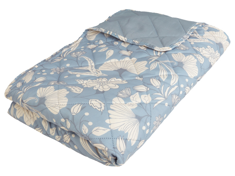 Livarno home Přehoz na postel, 150 x 250 cm (květiny/modrá)