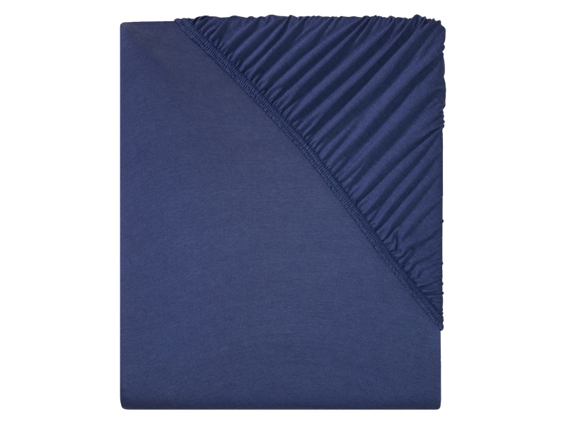 Livarno home Žerzejové napínací prostěradlo 90-100 x 200 cm (tmavě modrá)