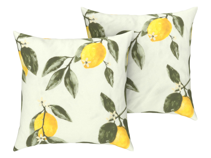 Livarno home Potah na polštář Renforcé, 50 x 60 cm, 2 kusy (citronová/zelená)