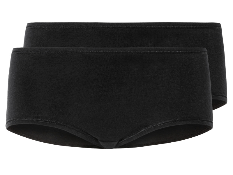 esmara® Dámské kalhotky s BIO bavlnou, 2 kusy (černá, Xl(48/50))