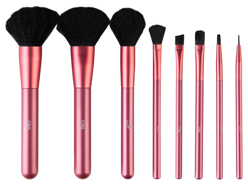 Cien Beauty Sada kosmetických štětců, 9dílná (růžová)