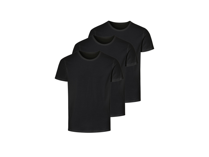 Livergy® Pánské triko s BIO bavlnou, 3 kusy (černá, M (48/50))