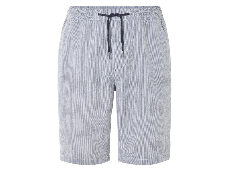 Livergy® Pánské teplákové kraťasy (pruhy / navy modrá / bílá, M (48/50))