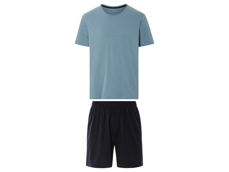 Livergy® Pánské pyžamo, s vysokým podílem bavlny (modrá / navy modrá, S (44/46))