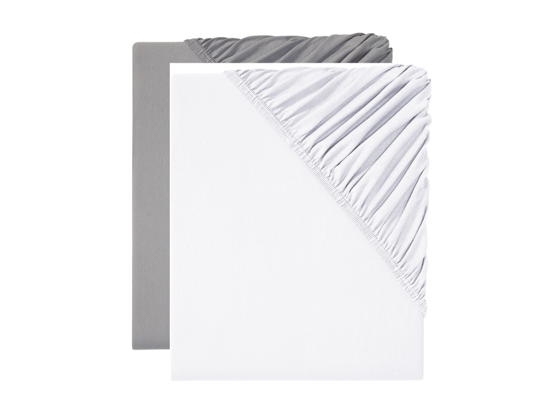 Livarno home Žerzejové napínací prostěradlo, 140-160 x 200 cm, 2 kusy (bílá)