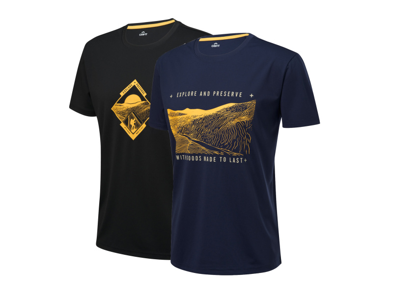 Crivit Pánské funkční triko, 2 kusy (černá / navy modrá, XL (56/58))