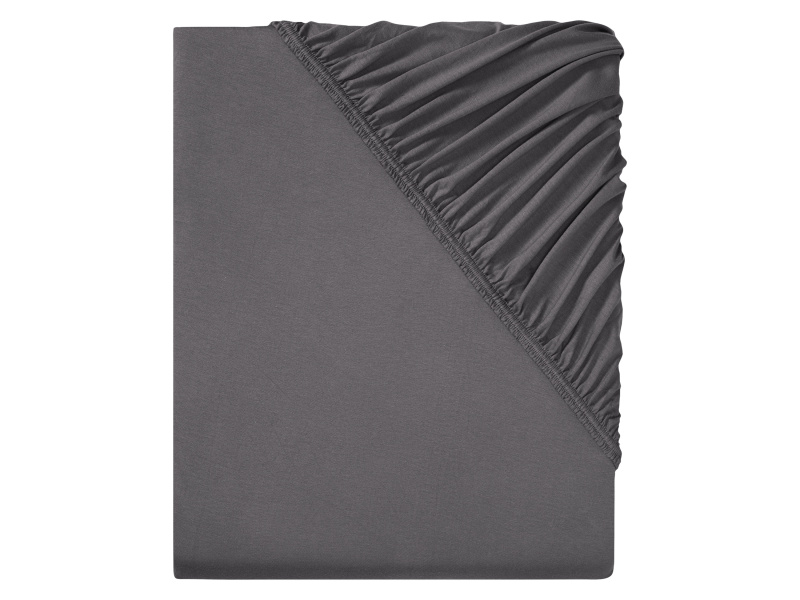 Livarno home Žerzejové napínací prostěradlo, 90-100 x 200 cm (tmavě šedá)