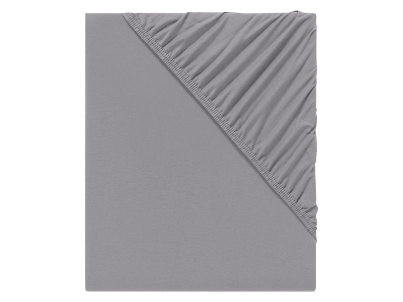 Livarno home Žerzejové napínací prostěradlo, 180-200 x 200 cm (šedá)