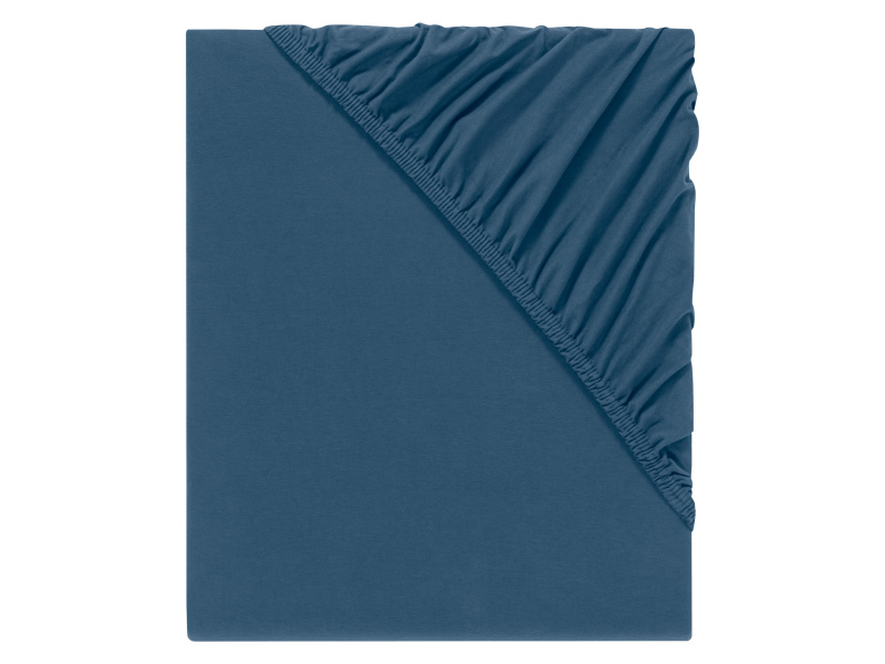 Livarno home Žerzejové napínací prostěradlo, 180-200 x 200 cm (modrá)
