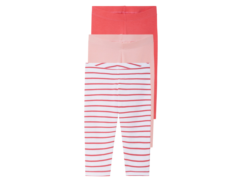 lupilu® Dívčí capri legíny, 3 kusy (červená / světle růžová, 110/116)