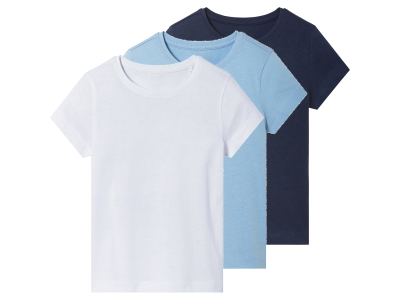 lupilu® Dívčí triko, 3 kusy (navy modrá / modrá / bílá, 98/104)
