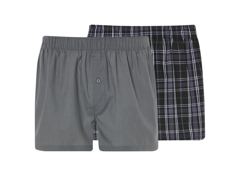 Livergy® Pánské boxerky s BIO bavlnou, 2 kusy (šedá/černá, 7/Xl)