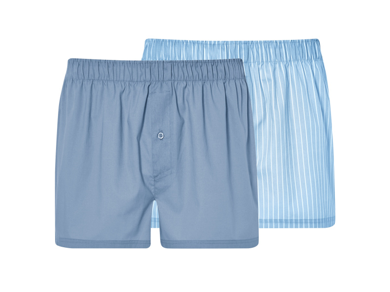 Livergy® Pánské boxerky s BIO bavlnou, 2 kusy (pruhy/modrá, 7/Xl)