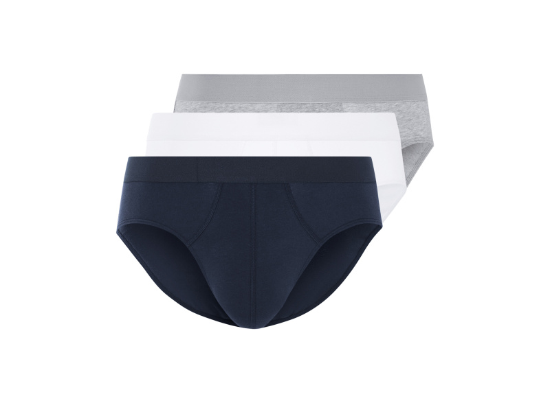 Livergy® Pánské slipy, 3 kusy (námořnická modrá / šedá / bílá, 6/L)