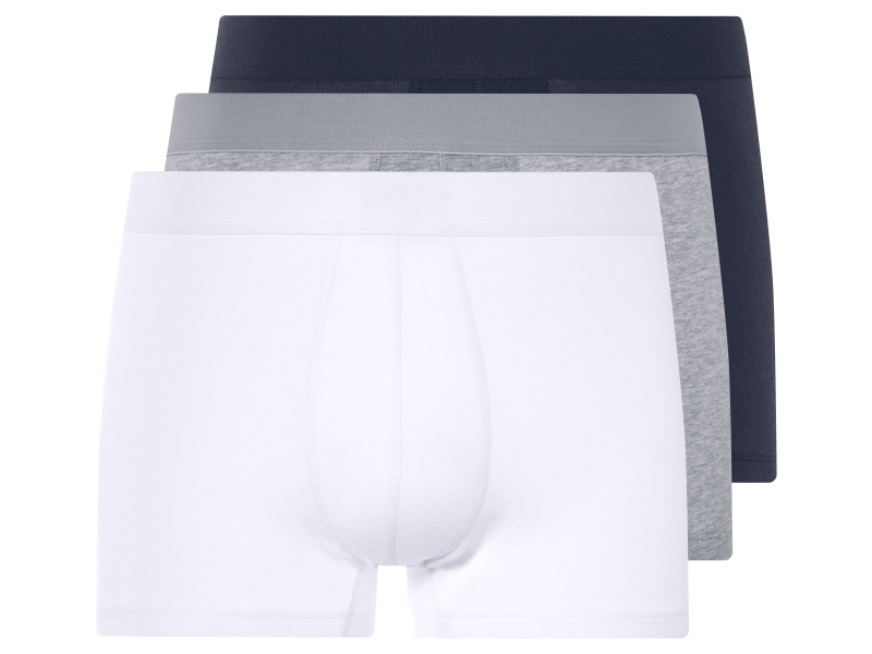 Livergy® Pánské boxerky, 3 kusy (navy modrá / šedá / bílá, 7/Xl)