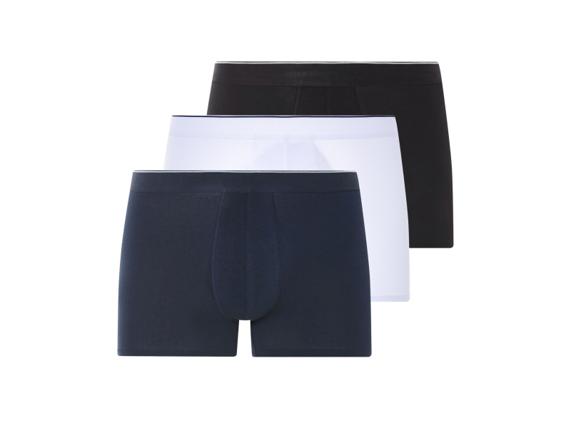 Livergy® Pánské boxerky, 3 kusy (černá / tmavě modrá / bílá, 7/Xl)