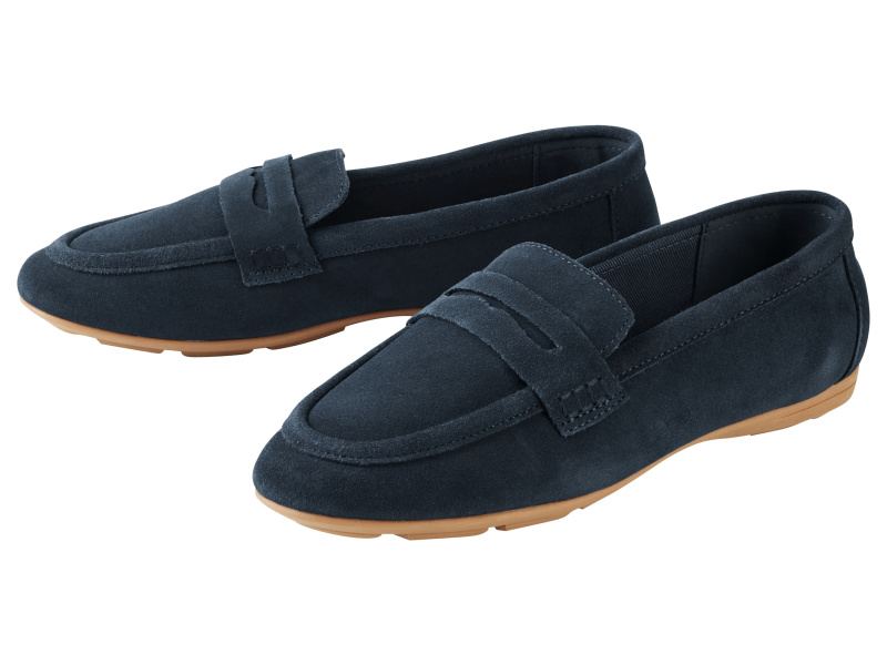 esmara® Dámská kožená obuv (navy modrá, 39)