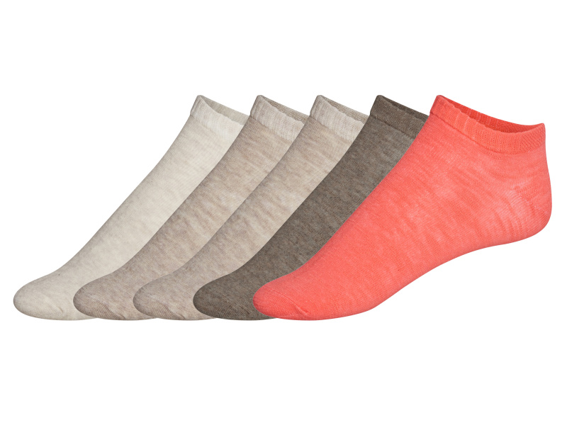 esmara® Dámské nízké ponožky, 5 párů (béžová/korálová, 39-42)