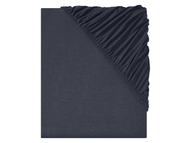 Livarno home Žerzejové napínací prostěradlo, 90-100 x 200 cm (tmavě modrá)