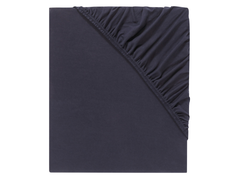 Livarno home Žerzejové napínací prostěradlo s BIO bavlnou, 90-100 x 200 cm (tmavě modrá)