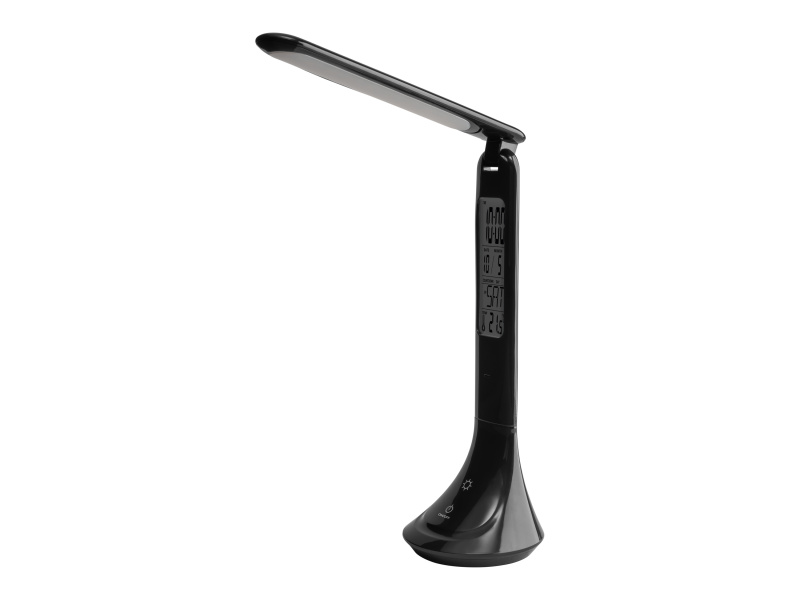 Livarno home Aku stolní LED lampa s hodinami (černá)