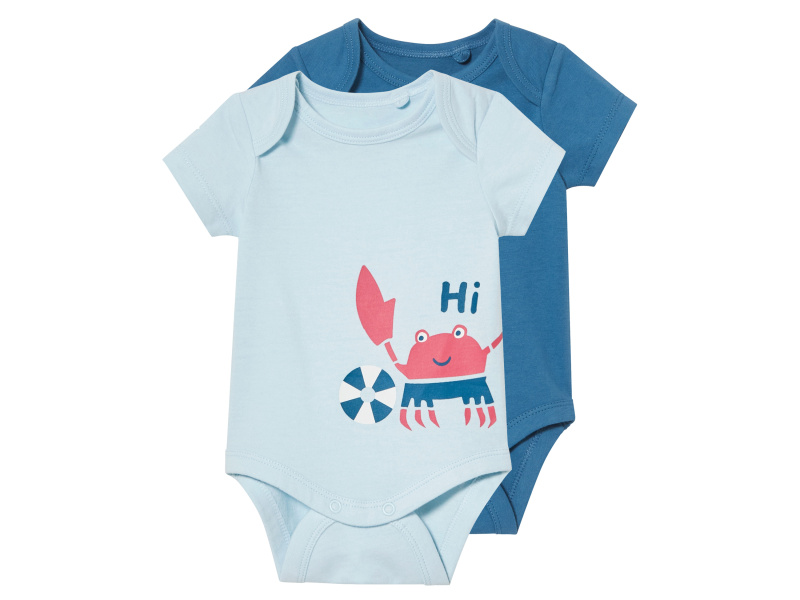 lupilu® Chlapecké body, 2 kusy (světle modrá / modrá, 62/68)