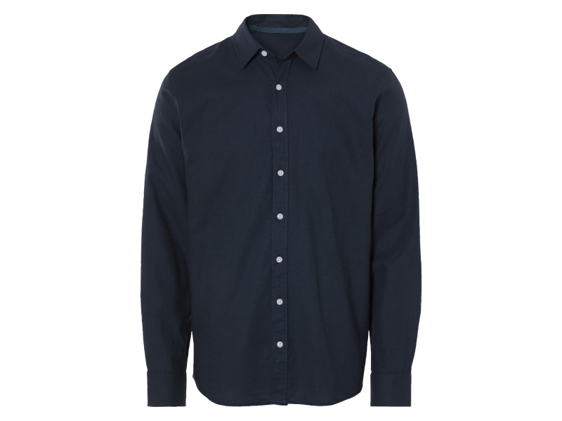 Livergy® Pánská lněná košile (navy modrá, XXL (45/46))