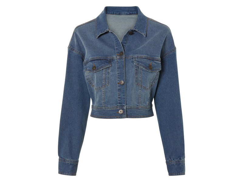 esmara® Dámská džínová bunda s BIO bavlnou (tmavě modrá, 46)