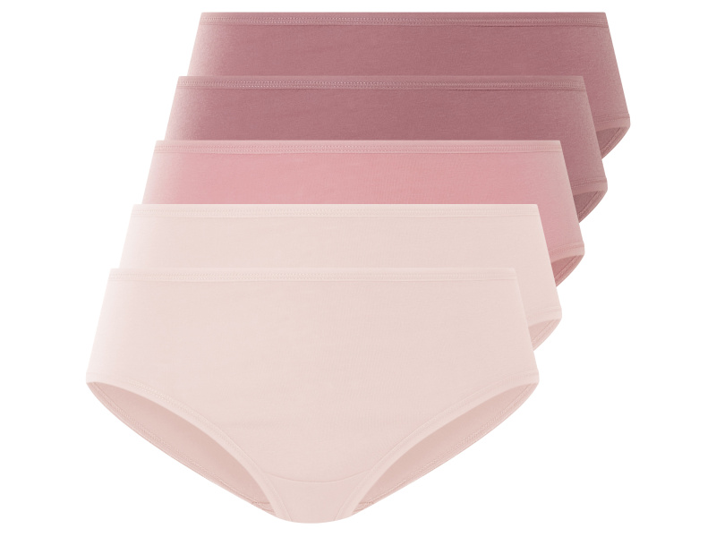 esmara® Dámské kalhotky Hipster, 5 kusů (světle růžová / růžová / tmavě růžová, Xs(32/34))