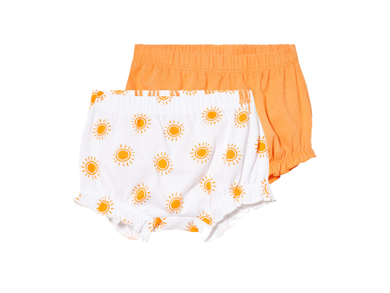 lupilu® Dívčí šortky, 2 kusy (bílá/oranžová, 50/56)