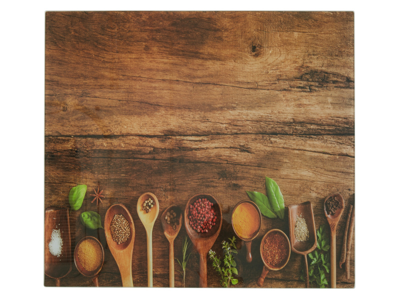 Livarno home Skleněná krycí deska na varnou desku (koření se dřevem)