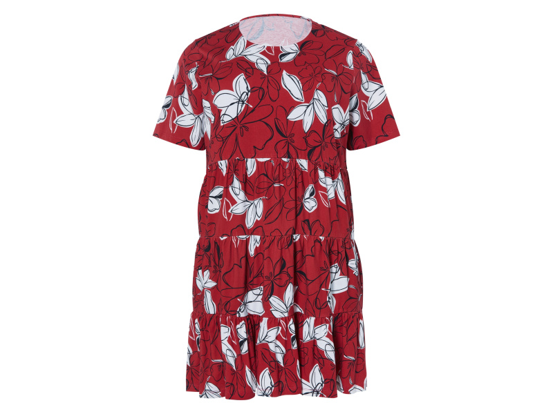 esmara® Dámské šaty XXL (vzorovaná/červená, 3Xl(56/58))