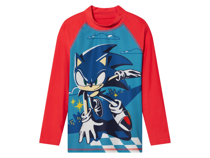 Chlapecké triko na plavání s ochranou proti UV záření (sonická červená, 122/128)