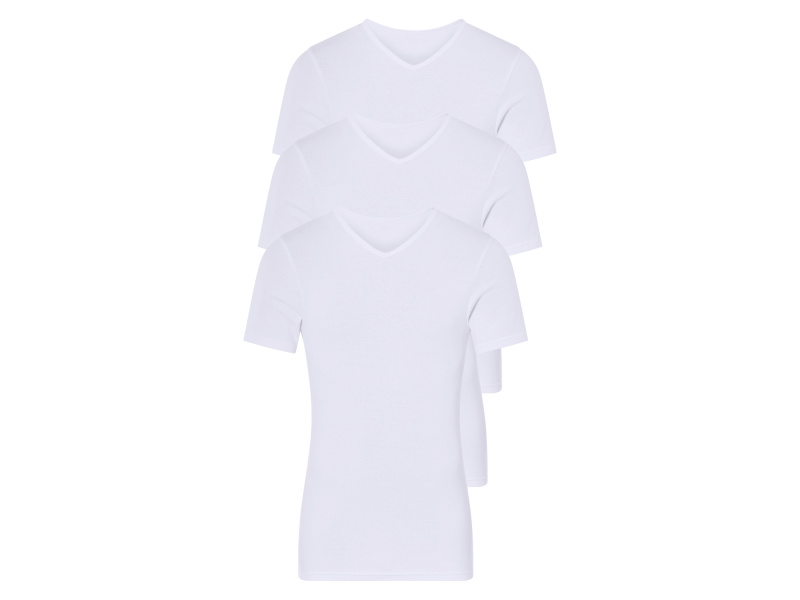 Livergy® Pánské spodní triko, 3 kusy (bílá / výstřih do V, 8/Xxl)