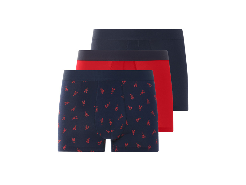 Livergy® Pánské boxerky, 3 kusy (navy modrá / humr / červená, 6/L)