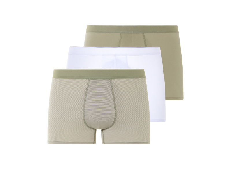 Livergy® Pánské boxerky, 3 kusy (olivová/bílá, 8/Xxl)