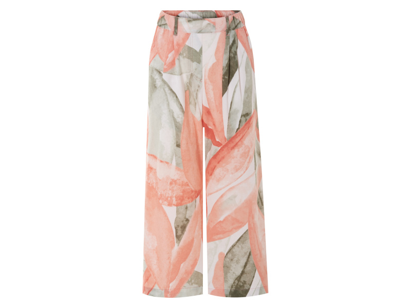 esmara® Dámské culotte kalhoty s podílem lnu (květiny, 42)