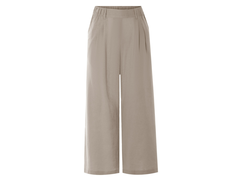 esmara® Dámské culotte kalhoty s podílem lnu (taupe, 36)