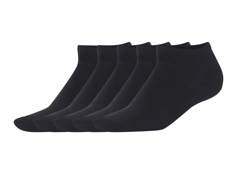 esmara® Dámské nízké ponožky s BIO bavlnou, 5 párů (černá, 39-42)