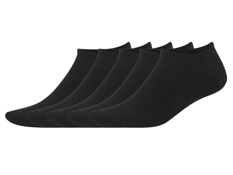 Livergy® Pánské nízké ponožky s BIO bavlnou, 5 párů (černá, 39-42)
