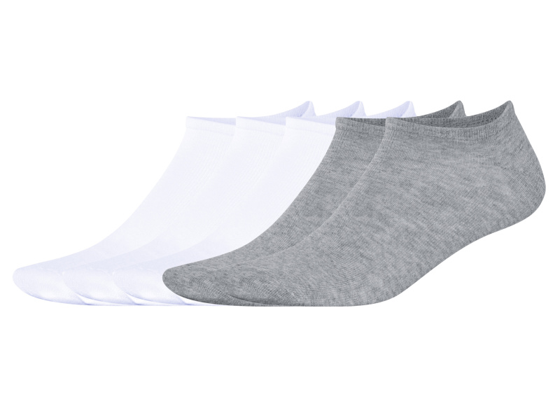 Livergy® Pánské nízké ponožky s BIO bavlnou, 5 párů (bílá/šedá, 39/42)