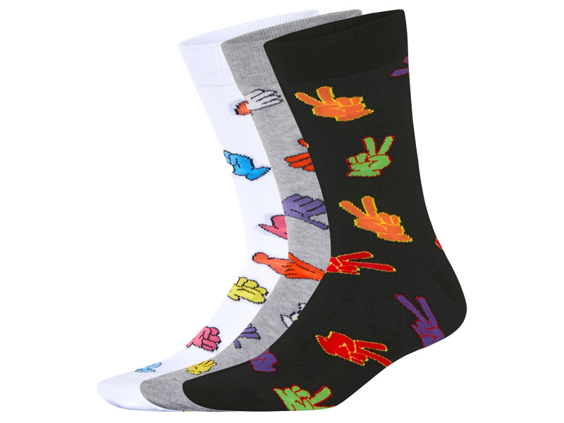 Livergy® Pánské ponožky, 3 páry (černá/šedá/bílá, 43-46)